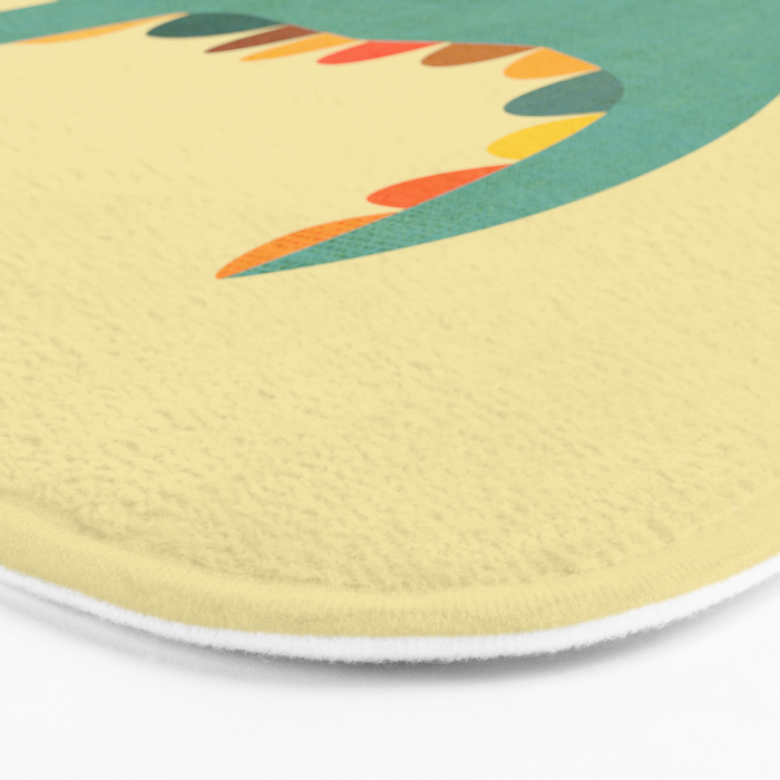 Dinosaur on retro skateboard Bath Mat Gallery Image 3