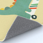 Dinosaur on retro skateboard Rug Gallery Image 4