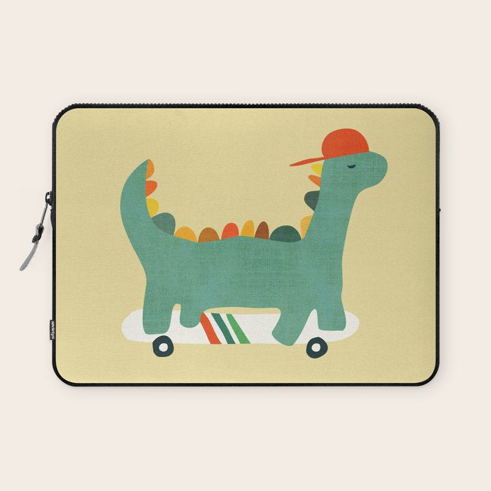 Dinosaur on retro skateboard Laptop Sleeve Gallery Image 1
