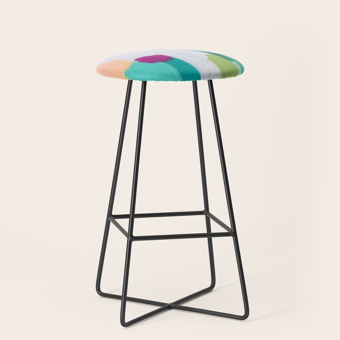 Abstract Oil Painting No. 89 Stool Gallery Image 1