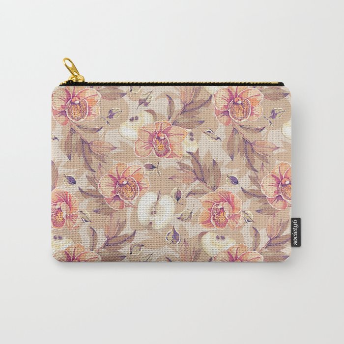 Tropical flowers autumn field Carry All Pouch Gallery Image 1