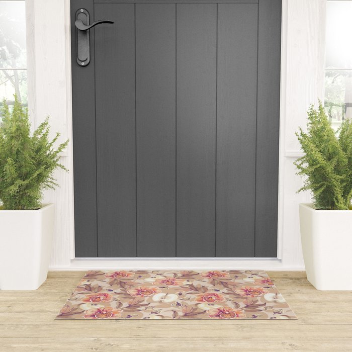 Tropical flowers autumn field Welcome Mat Gallery Image 3