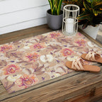 Tropical flowers autumn field Outdoor Rug Gallery Image 2