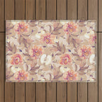 Tropical flowers autumn field Outdoor Rug Gallery Image 1