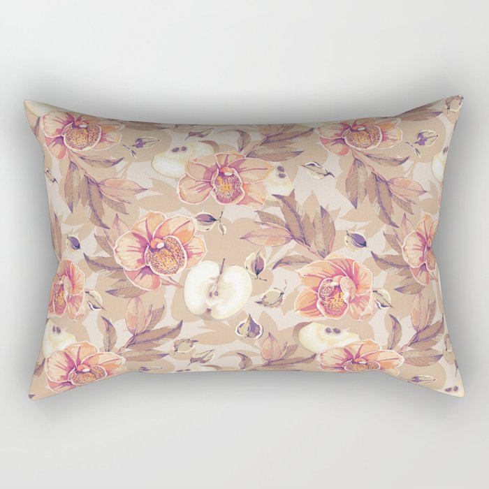 Tropical flowers autumn field Rectangular Pillow Gallery Image 1