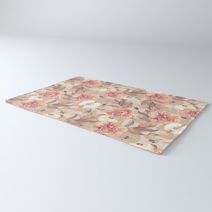 Tropical flowers autumn field Rug Gallery Image 3