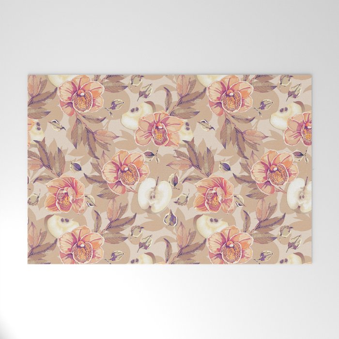Tropical flowers autumn field Welcome Mat Gallery Image 1