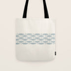 Fish Stripe 6 - Minimalist Ocean Pattern in Cream and Light Blue-Gray Tote Bag Gallery Image 1