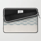 Fish Stripe 6 - Minimalist Ocean Pattern in Cream and Light Blue-Gray Laptop Sleeve Gallery Image 2