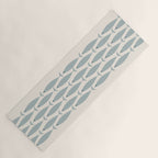 Fish Stripe 6 - Minimalist Ocean Pattern in Cream and Light Blue-Gray Yoga Mat Gallery Image 1