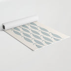 Fish Stripe 6 - Minimalist Ocean Pattern in Cream and Light Blue-Gray Yoga Mat Gallery Image 2