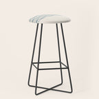Fish Stripe 6 - Minimalist Ocean Pattern in Cream and Light Blue-Gray Stool Gallery Image 1