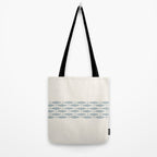 Fish Stripe 6 - Minimalist Ocean Pattern in Cream and Light Blue-Gray Tote Bag Gallery Image 2