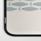 Fish Stripe 6 - Minimalist Ocean Pattern in Cream and Light Blue-Gray Laptop Sleeve Gallery Image 3