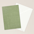 Minimal, Line Art, Stripes, Sage Green Stationery Card Gallery Image 2