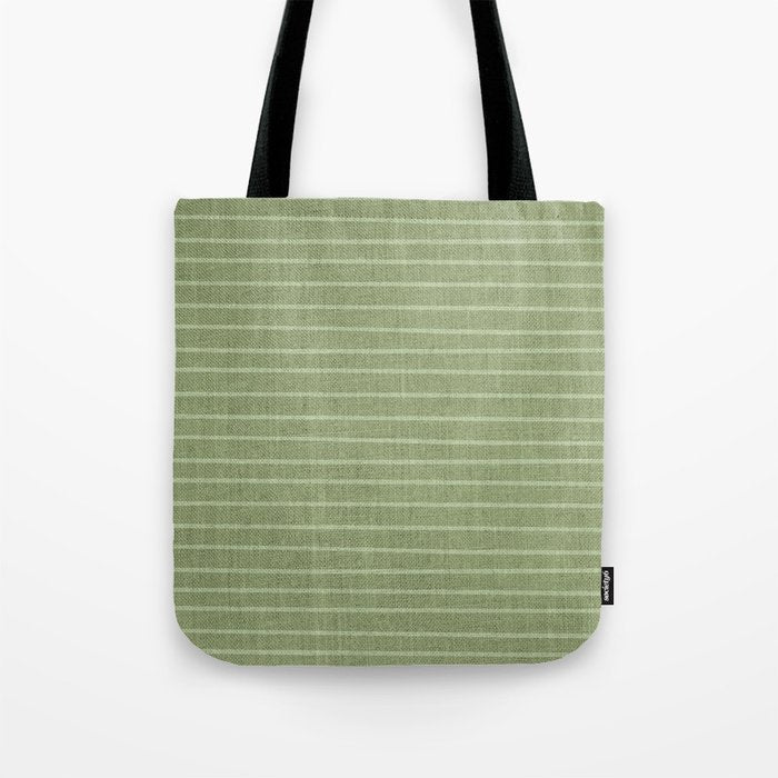 Minimal, Line Art, Stripes, Sage Green Tote Bag Gallery Image 1