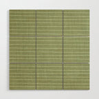 Minimal, Line Art, Stripes, Sage Green Wood Wall Art Gallery Image 1
