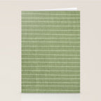 Minimal, Line Art, Stripes, Sage Green Stationery Card Gallery Image 2