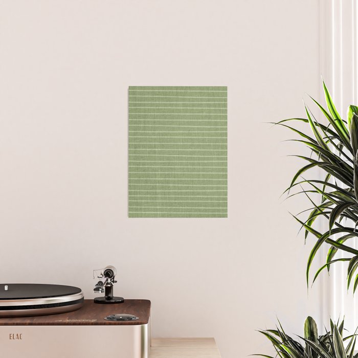 Minimal, Line Art, Stripes, Sage Green Poster Gallery Image 2