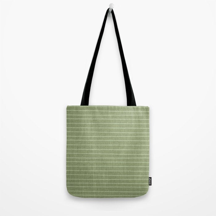 Minimal, Line Art, Stripes, Sage Green Tote Bag Gallery Image 2