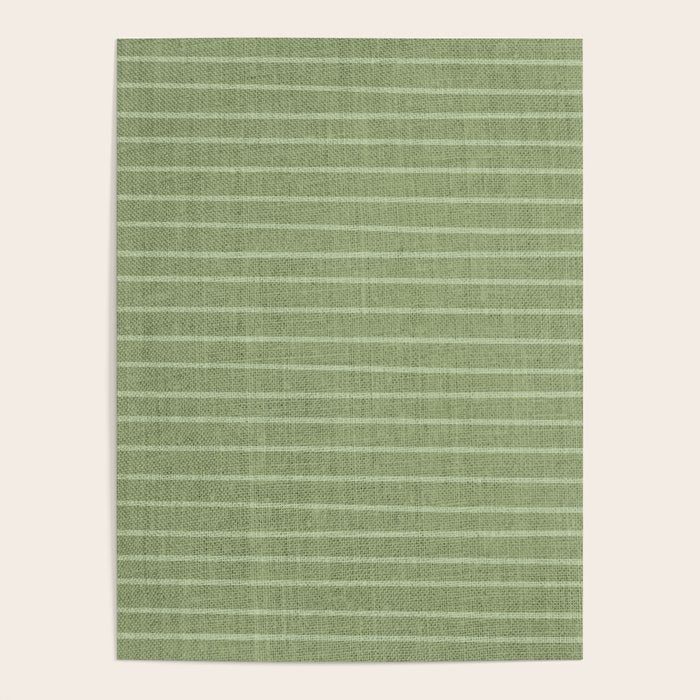 Minimal, Line Art, Stripes, Sage Green Poster Gallery Image 4