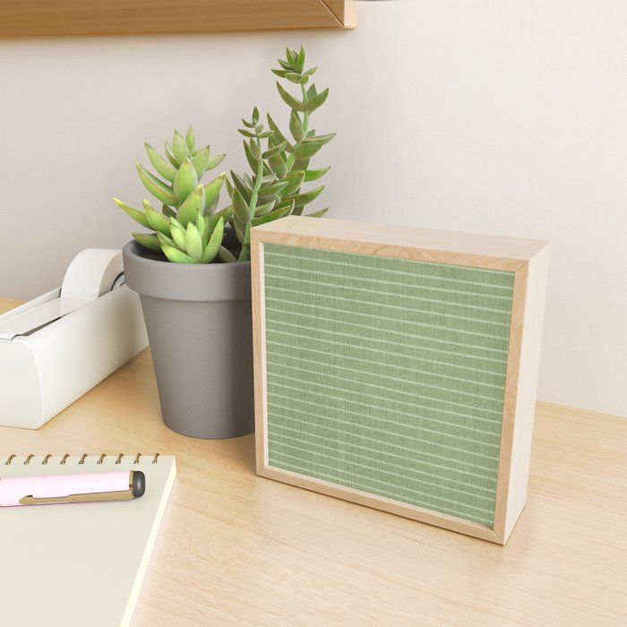Minimal, Line Art, Stripes, Sage Green Mini Art Print Gallery Image 2