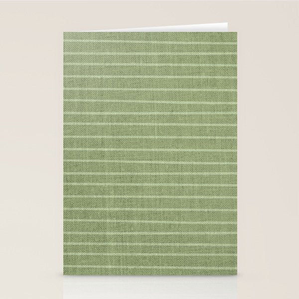 Minimal, Line Art, Stripes, Sage Green Stationery Card Gallery Image 1
