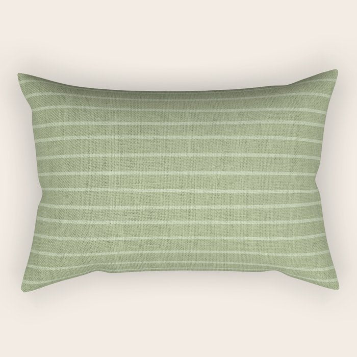 Minimal, Line Art, Stripes, Sage Green Rectangular Pillow Gallery Image 1