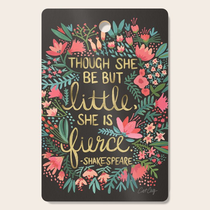 Little & Fierce on Charcoal Cutting Board Gallery Image 1