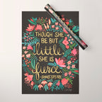 Little & Fierce on Charcoal Wrapping Paper Gallery Image 1