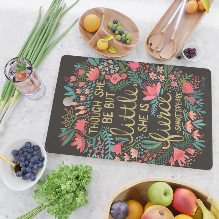 Little & Fierce on Charcoal Cutting Board Gallery Image 2