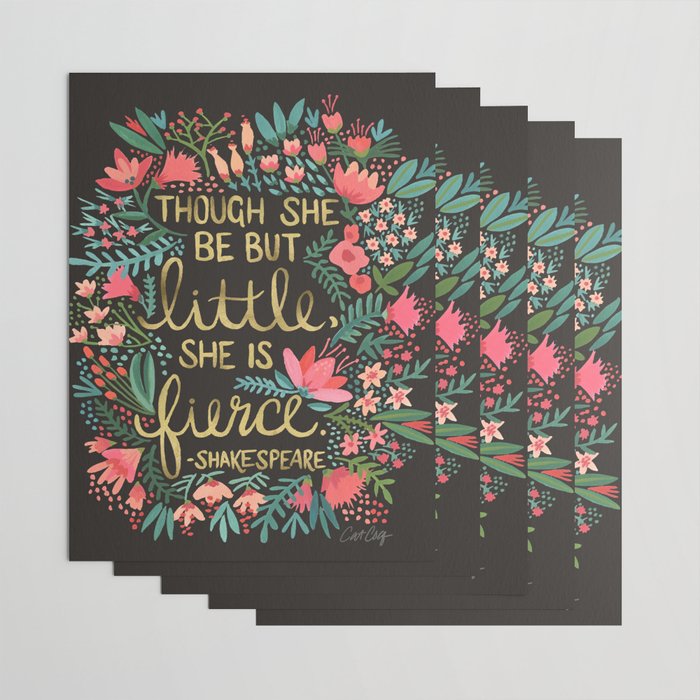 Little & Fierce on Charcoal Wrapping Paper Gallery Image 3