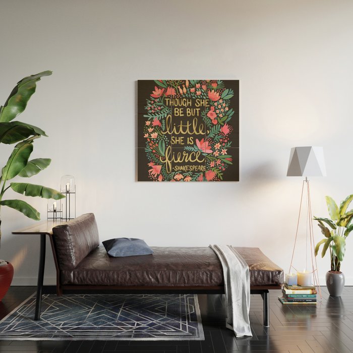 Little & Fierce on Charcoal Wood Wall Art Gallery Image 2