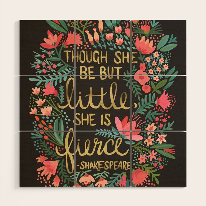 Little & Fierce on Charcoal Wood Wall Art Gallery Image 1
