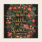 Little & Fierce on Charcoal Wood Wall Art Gallery Image 1