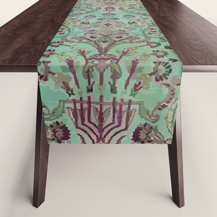 Persian Kirman Rug Floral Pattern Cute Abstract Flowers Table Runner Gallery Image 1