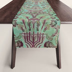 Persian Kirman Rug Floral Pattern Cute Abstract Flowers Table Runner Gallery Image 1