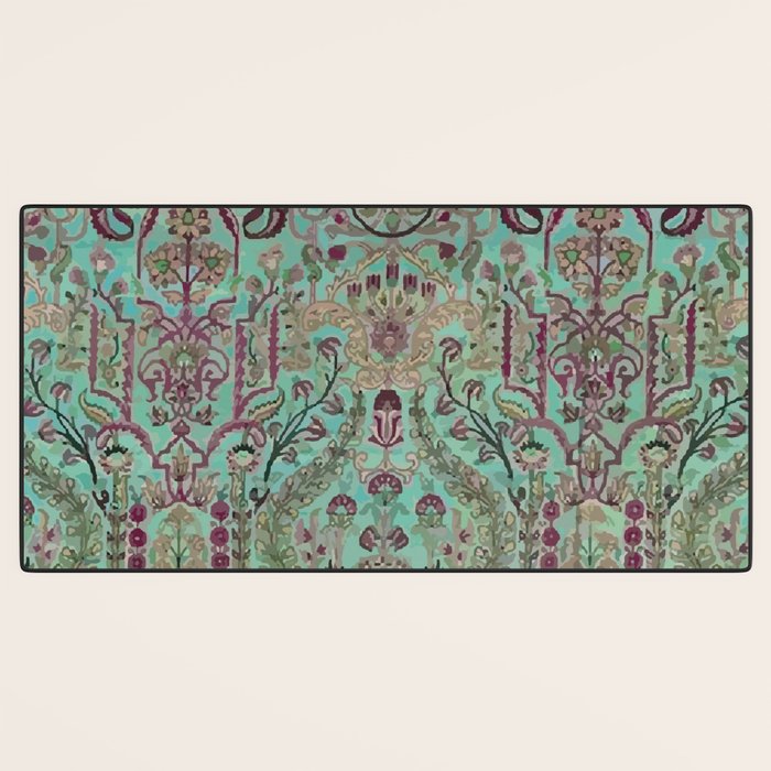 Persian Kirman Rug Floral Pattern Cute Abstract Flowers Desk Mat Gallery Image 3