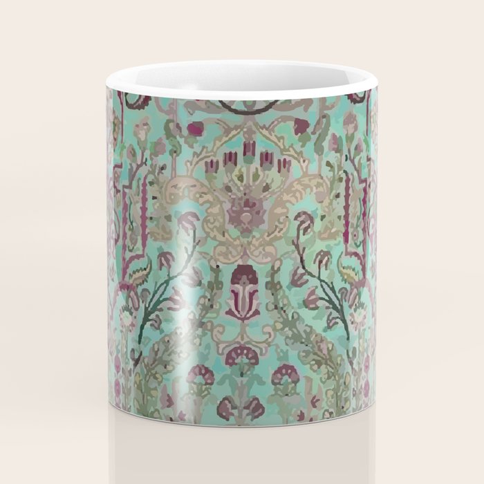 Persian Kirman Rug Floral Pattern Cute Abstract Flowers Coffee Mug Gallery Image 4