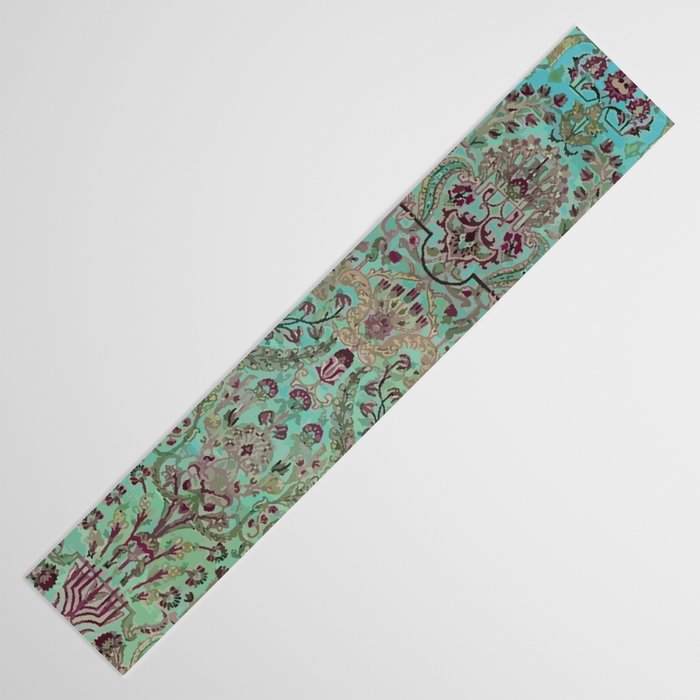 Persian Kirman Rug Floral Pattern Cute Abstract Flowers Table Runner Gallery Image 3