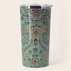Persian Kirman Rug Floral Pattern Cute Abstract Flowers Travel Mug Gallery Image 1