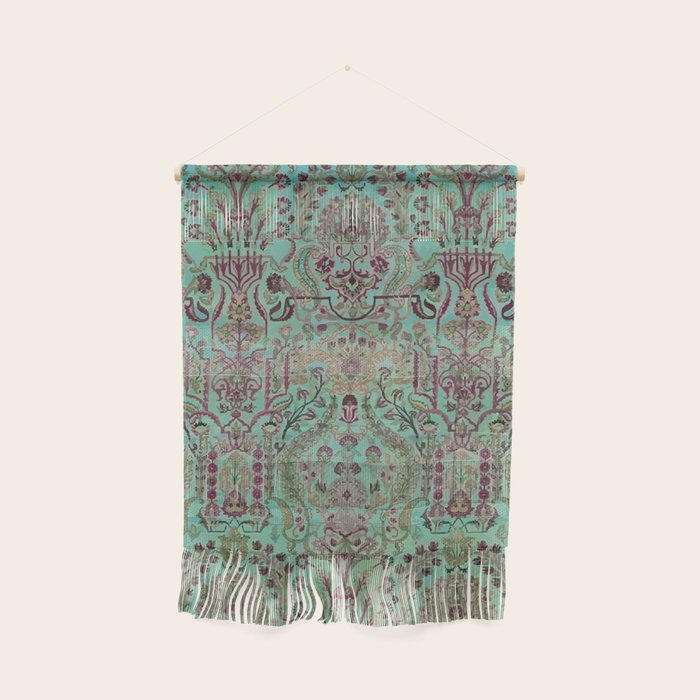 Persian Kirman Rug Floral Pattern Cute Abstract Flowers Wall Hanging Gallery Image 1