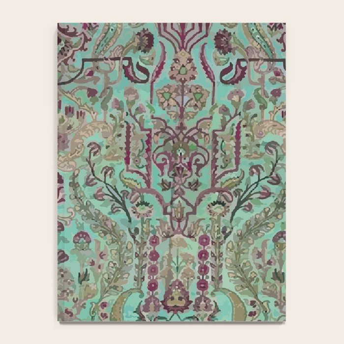 Persian Kirman Rug Floral Pattern Cute Abstract Flowers Notebook Gallery Image 4