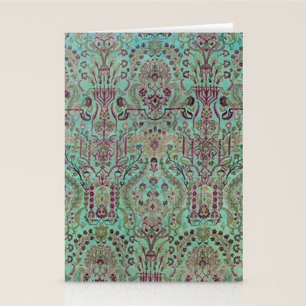 Persian Kirman Rug Floral Pattern Cute Abstract Flowers Stationery Card Gallery Image 2