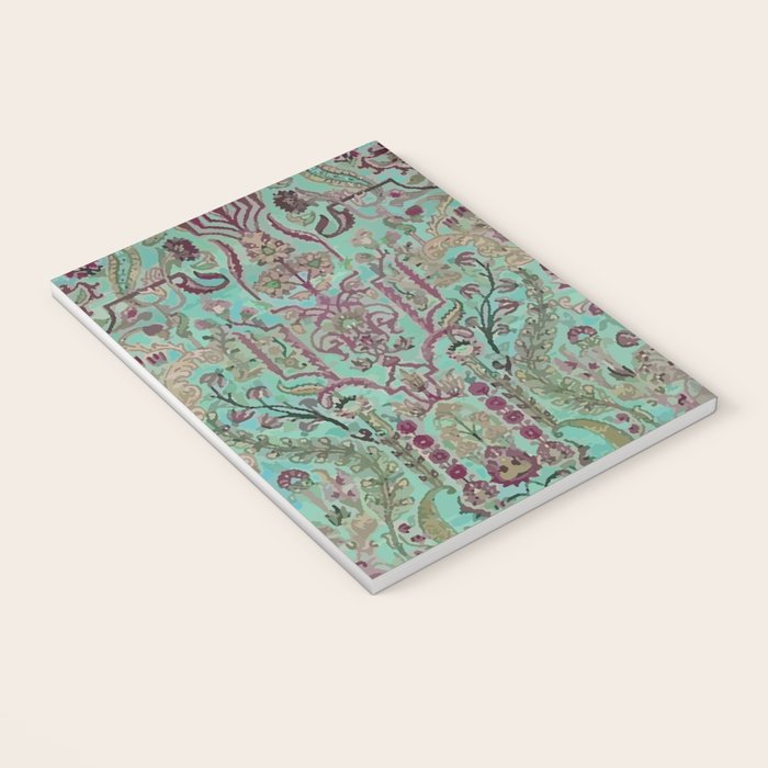 Persian Kirman Rug Floral Pattern Cute Abstract Flowers Notebook Gallery Image 3