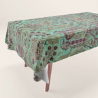 Persian Kirman Rug Floral Pattern Cute Abstract Flowers Tablecloth Gallery Image 1