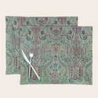 Persian Kirman Rug Floral Pattern Cute Abstract Flowers Placemat Gallery Image 1