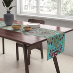 Persian Kirman Rug Floral Pattern Cute Abstract Flowers Table Runner Gallery Image 2