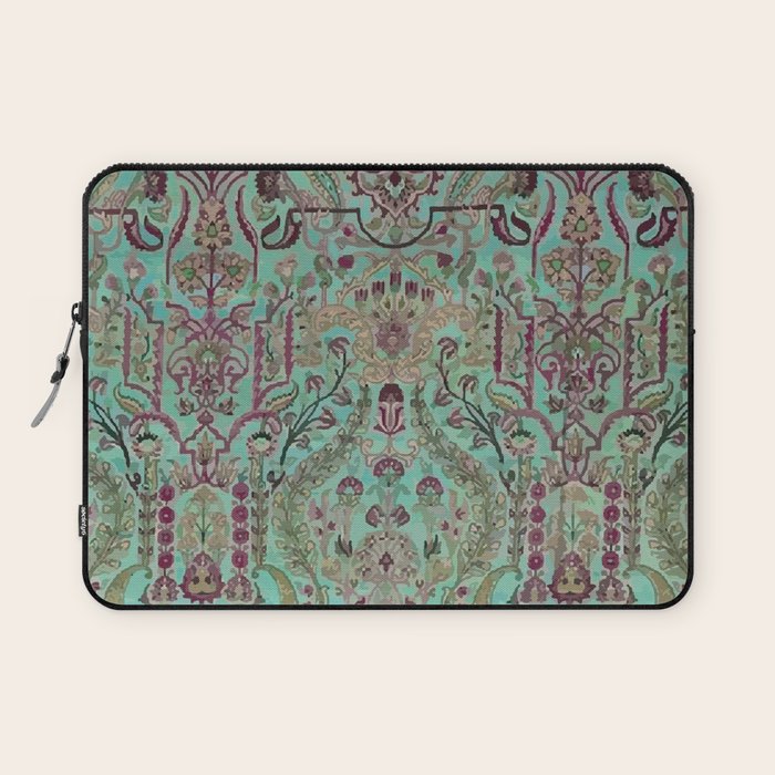 Persian Kirman Rug Floral Pattern Cute Abstract Flowers Laptop Sleeve Gallery Image 1