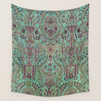 Persian Kirman Rug Floral Pattern Cute Abstract Flowers Wall Tapestry Gallery Image 4
